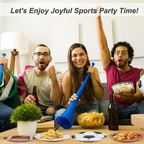 Durony 96 Piece Sports Theme Paper Plates Set