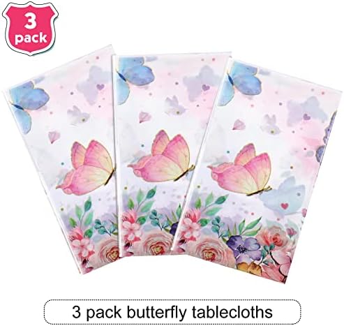 3 Piece Butterfly Tablecloth for Spring Party Decor