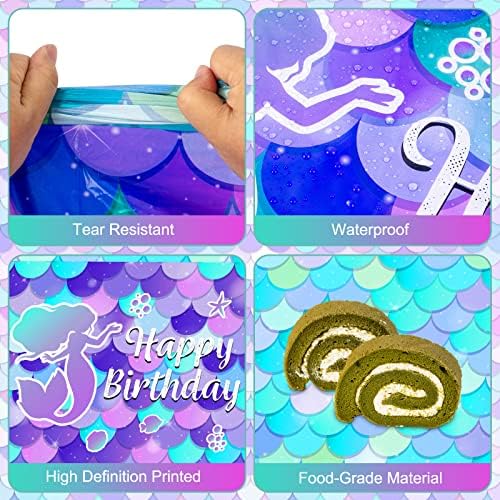 3 Pcs Mermaid Tablecloth for Birthday Decorations