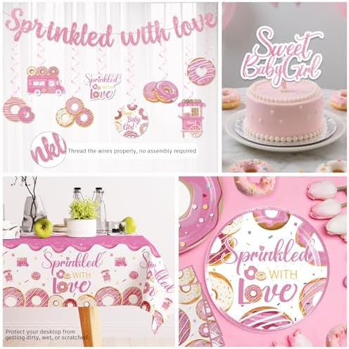 140pcs Pink Baby Sprinkle Decorations for Girl Baby Shower