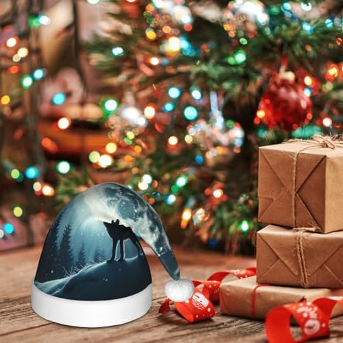 Augenstern Christmas Hat Wolf-Howl-Moon Unisex Santa Hat