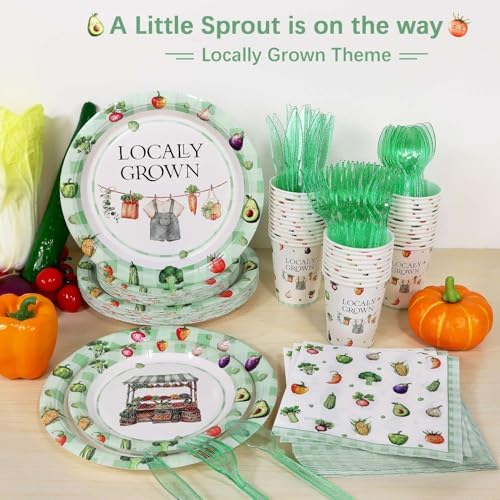 Locally Grown Baby Shower Decor Plates Set 175pcs