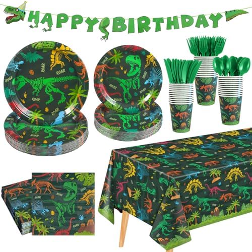 177 Pcs Dinosaur Birthday Party Supplies Set