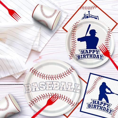 120pcs Baseball Themed Party Tableware Set