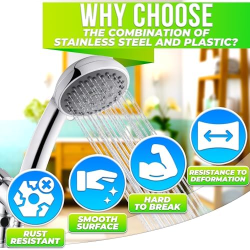 5-Mode Handheld Shower Head with 49 Ft Hose