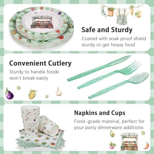Locally Grown Baby Shower Decor Plates Set 175pcs