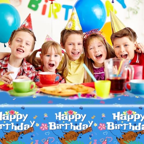 2pcs Cartoon Blue Party Tablecloth 42x71inch Birthday Decor