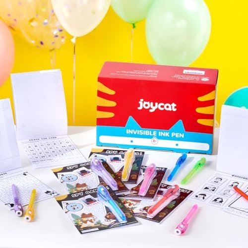 JoyCat 24Pc Invisible Ink Pens with UV Light for Kids