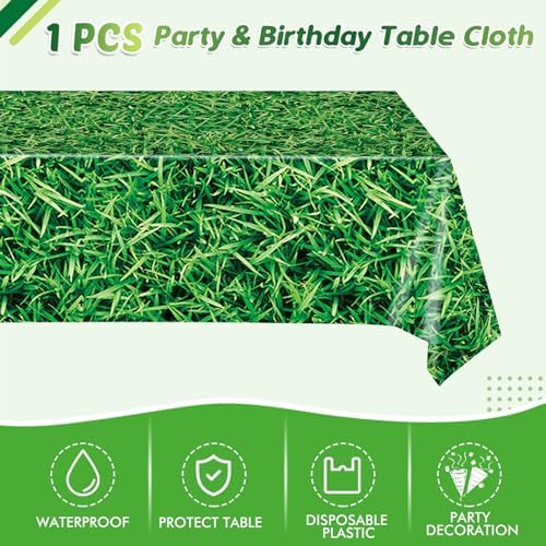 Golf Party Plates Napkins Tablecloth Set 41PCS