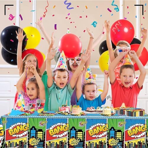 3Pcs Superhero Birthday Tablecloth 71x425 Inches
