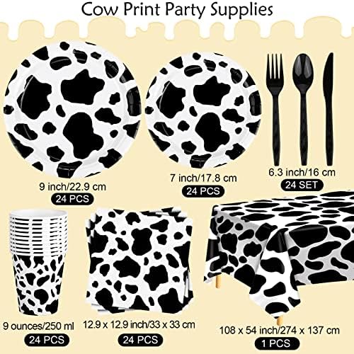 Durony 169 Piece Cow Print Party Set for 24 Guests