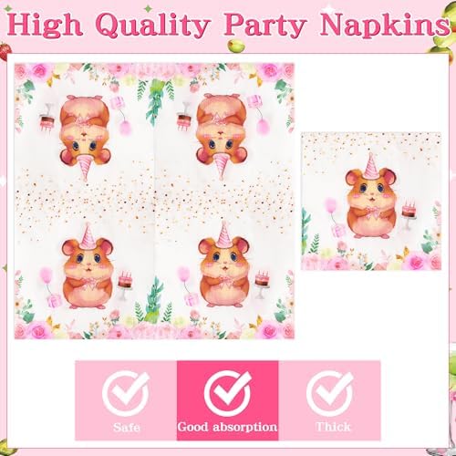 G1ngtar 96Pcs Hamster Party Plate Set for 24 Guests