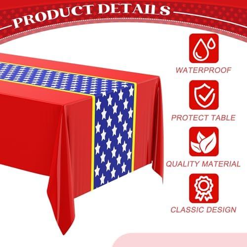 3 Pcs Girl Hero Themed Plastic Tablecloths Red Blue Birthday Party Supplies
