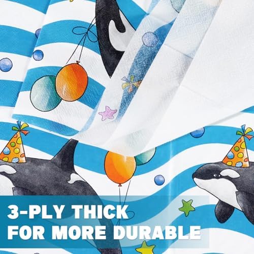 WERNNSAI Orca Party Plates and Napkins Set