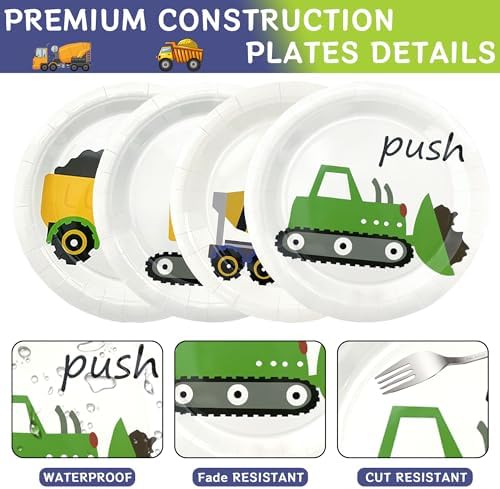 48PCS Construction Birthday Party Plates for Kids