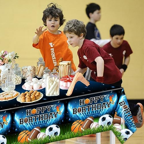 3Pcs Sports Themed Tablecloths for Boys Birthday Party Supplies