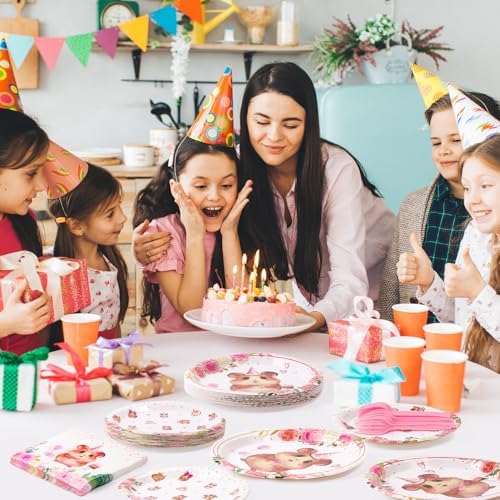 G1ngtar 96Pcs Hamster Party Plate Set for 24 Guests