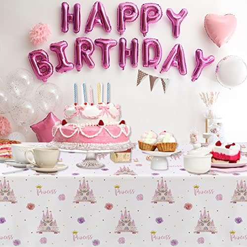 Princess Tablecloth - 3 Pack 54x108 Inches for Birthday and Baby Shower
