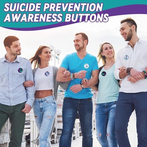 64PCS Suicide Prevention Awareness Party Favors with Ribbon Buttons and Silicone Bracelets