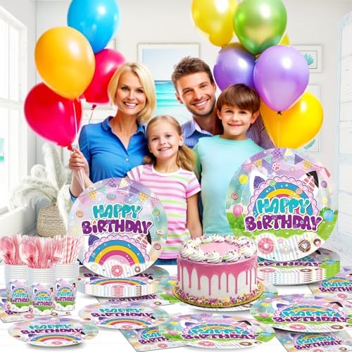 192 Pcs Cartoon Birthday Party Tableware Set For Kids