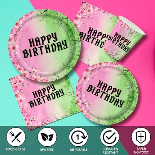 120pcs Witch Birthday Plates Napkins Set for 24 Guests