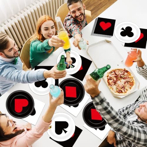 Chunnin 80Pcs Casino Party Tableware Set