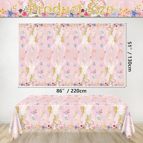 4Pcs Fairy Tablecloths - Party Table Cover for Princess and Spring Themed Events