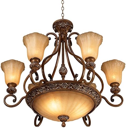Kathy Ireland Golden Bronze 9-Light Chandelier Dining Room Fixture