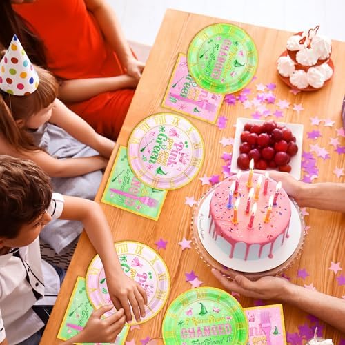 100 PCS Witch Birthday Party Plates Napkins Set