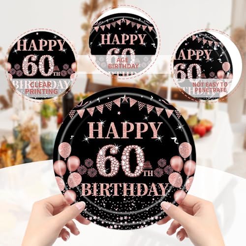Rakuto 60th Birthday Party Plates Set
