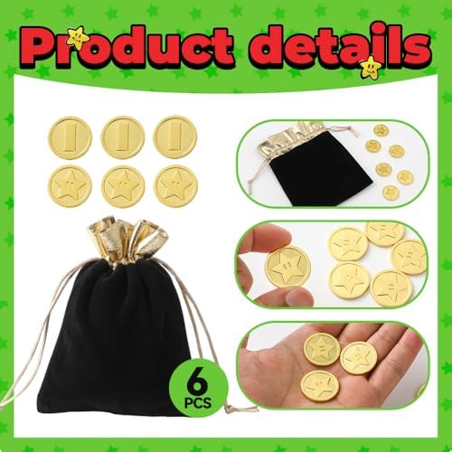 Super Bag With 6PCS Gold Coins Party Favor Pack