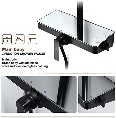 Adjustable 3 Function Handheld Shower Set with Thermostatic Control