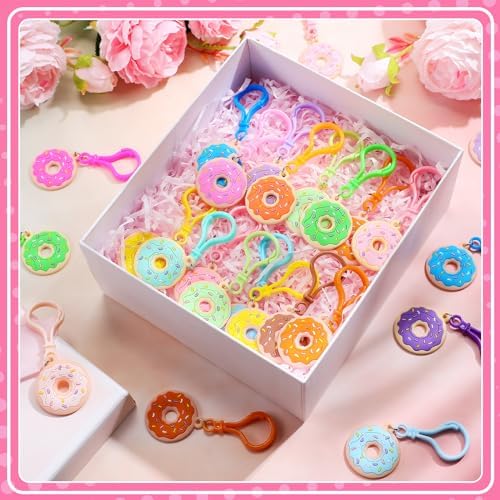 Jadive 72 Pcs Donut Party Favors Keychain Set