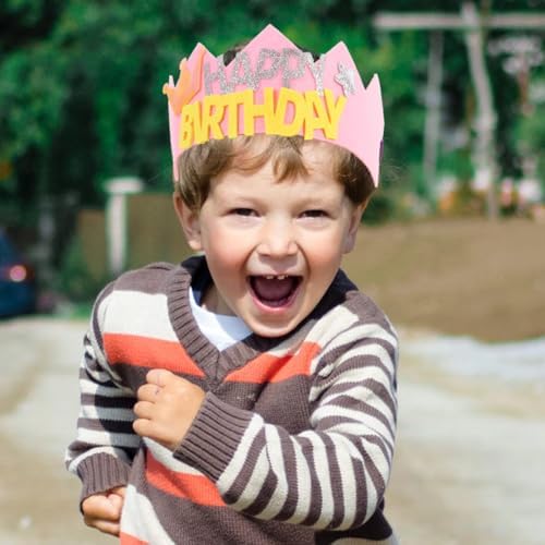 LUOZZY Birthday Crown Hat for Toddler Party
