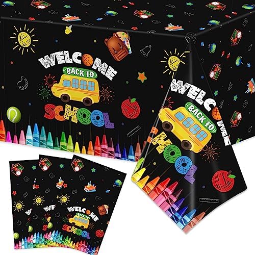 PATIAI 3PCS Back to School Party Tablecloths