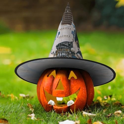 Cool Electric Guitar Witch Halloween Hat Costume