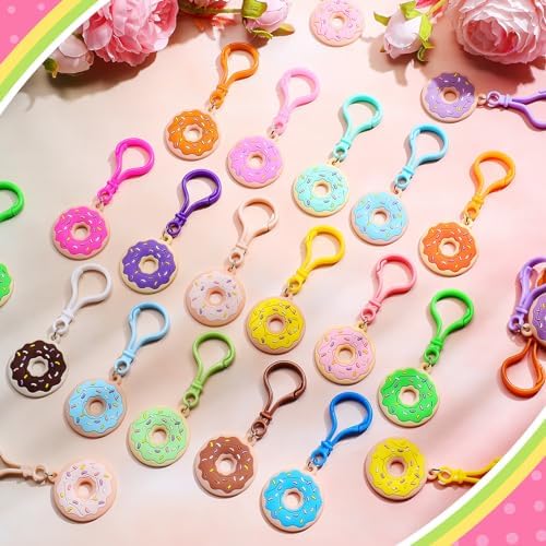 Jadive 72 Pcs Donut Party Favors Keychain Set