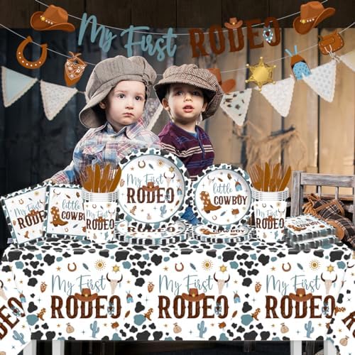 My First Rodeo Birthday Party Supplies for Boy 142Pcs