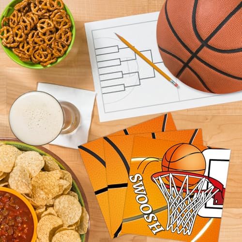 Oigco 60 Pcs Basketball Plates and Napkins for Parties