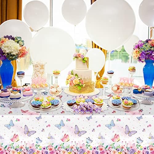3 Piece Butterfly Tablecloth for Spring Party Decor