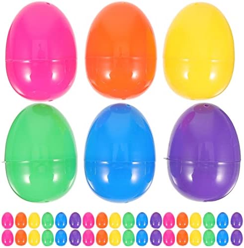 IMIKEYA 50pcs Fillable Plastic Easter Eggs for Party Decorations