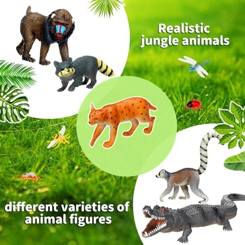 39 Pcs Rainforest Animal Figures Toy Set