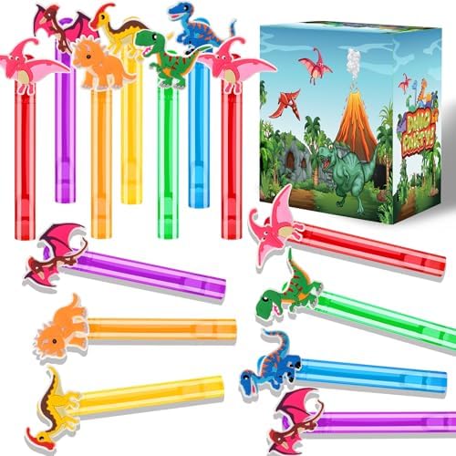 24Pcs Dinosaur Bubble Wands for Kids Party Favors