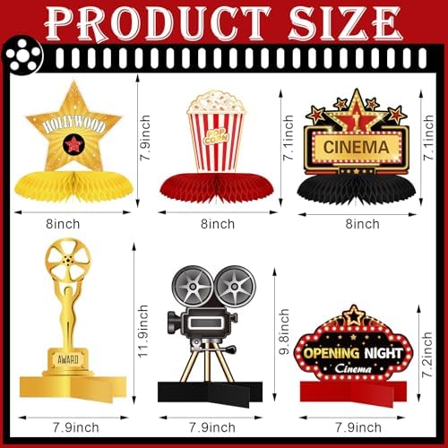 Chinco 12 Piece Movie Night Centerpiece Decorations