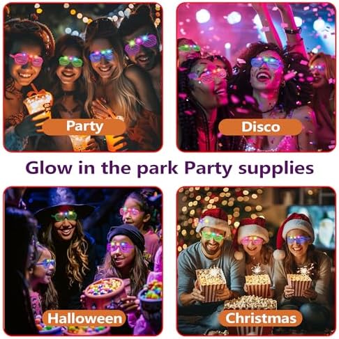 80 Pack LED Glow Glasses with 3 Batteries
