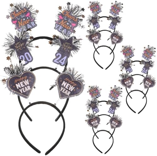 LUOZZY 12pcs 2024 New Year Headband Tiara Set
