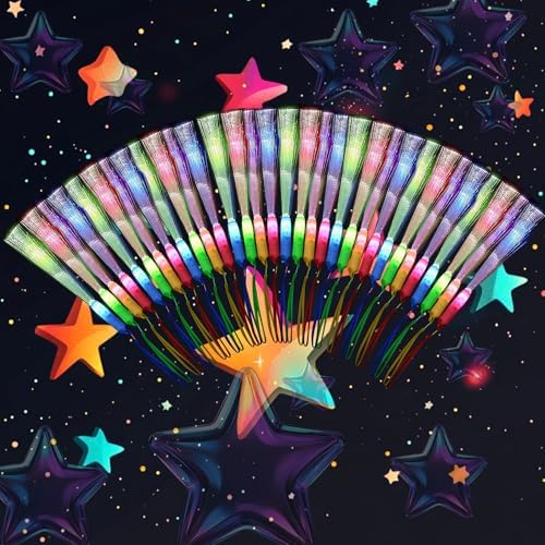 48 Pcs LED Fiber Optic Glow Wand for Party