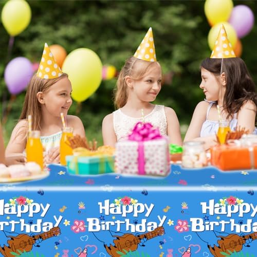2pcs Cartoon Blue Party Tablecloth 42x71inch Birthday Decor