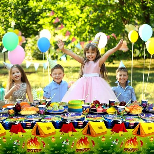 4 Pack Hunting Themed Tablecloths for Camping Birthday Party