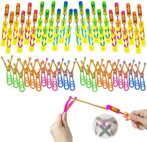 50 Pcs LED Slingshot Flying Toys Set for Kids